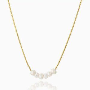 18K Gold Plated Freshwater Pearl Necklace | Waterproof Stainless Steel | Dainty